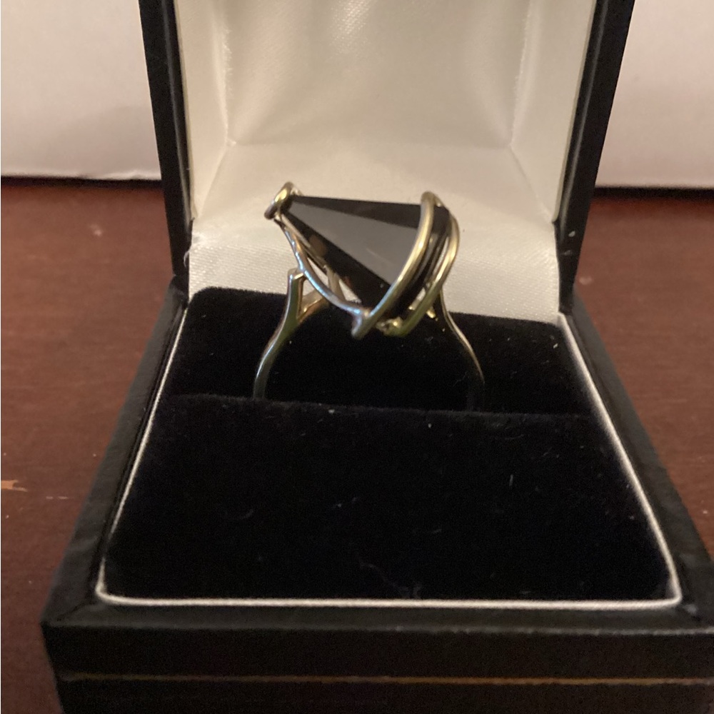 14k gold ring with Smokey Quartz